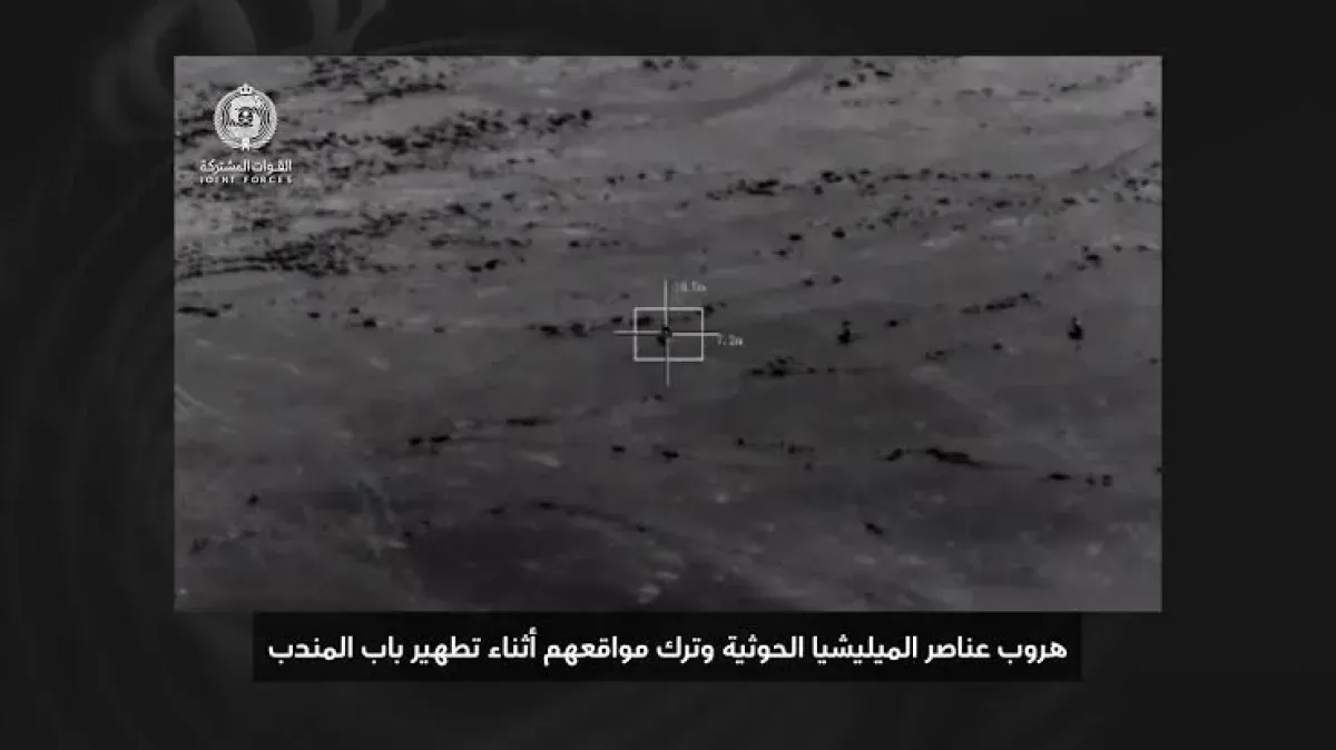 صور وفيديوهات توثق فرار الحوثيين من باب المندب